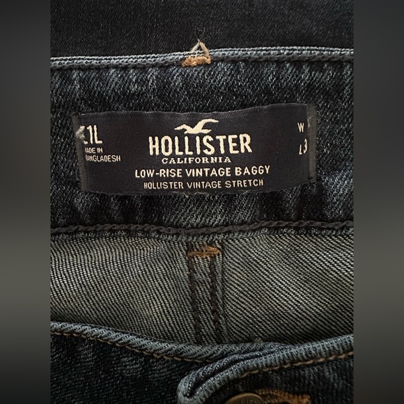Hollister Vintage Stretch Low Rise Vintage Baggy Jeans Plus Size 44 Waist Blue - Picture 6 of 11